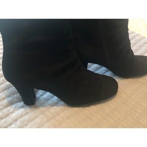 Black suede booties